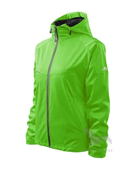 Jacheta softshell pentru femei, gluga, 3 straturi Verde mar