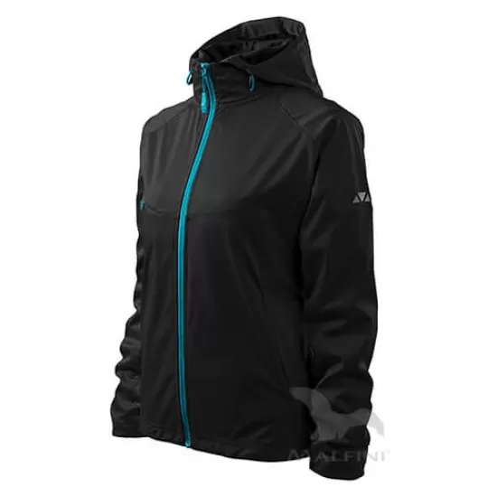 Jacheta softshell pentru femei, gluga, 3 straturi Negru Jacheta softshell pentru femei, gluga, 3 straturi Negru