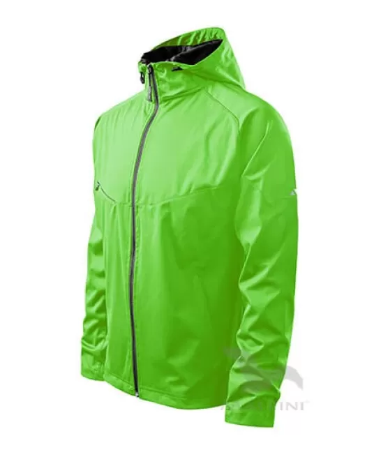 Jacheta softshell pentru barbati, gluga, 3 straturi Verde mar