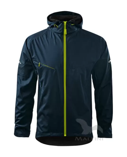 Jacheta softshell pentru barbati, gluga, 3 straturi Turcoaz