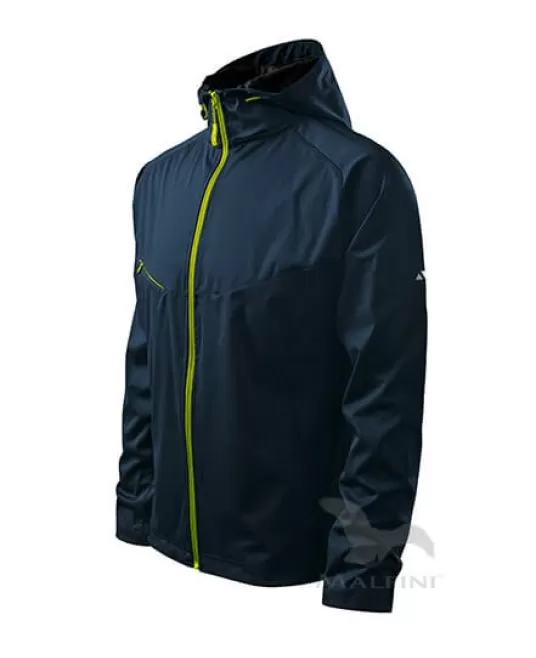 Jacheta softshell pentru barbati, gluga, 3 straturi Albastru marin