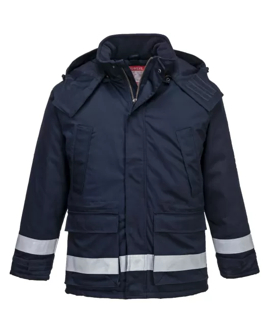 Jacheta de protectie ignifuga vatuita, inalta vizibilitate, antistatica [FR59] Bleumarin