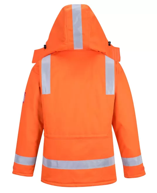 Jacheta de protectie ignifuga vatuita, inalta vizibilitate, antistatica [FR59] Portocaliu