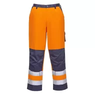 Pantaloni de protectie reflectorizanti, inalta vizibilitate, tercot 245g/m2 [TX51] Portocaliu si bleumarin