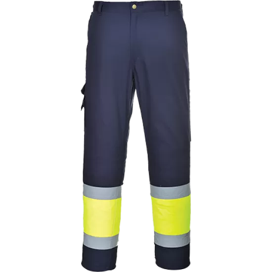 Pantaloni reflectorizanti Hi-Vis Two Tone Combat [E049] Galben si bleumarin