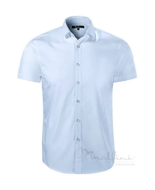 Camasa cu  maneca scurta pentru barbati, model cambrat, 110g/m2 [260 Flash] Albastru deschis