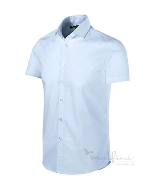 Camasa cu  maneca scurta pentru barbati, model cambrat, 110g/m2 [260 Flash] Albastru deschis