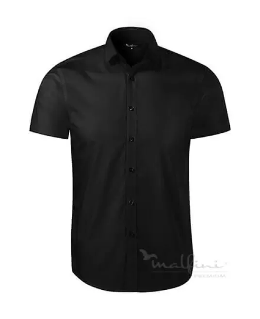 Camasa cu  maneca scurta pentru barbati, model cambrat, 110g/m2 [260 Flash] Negru