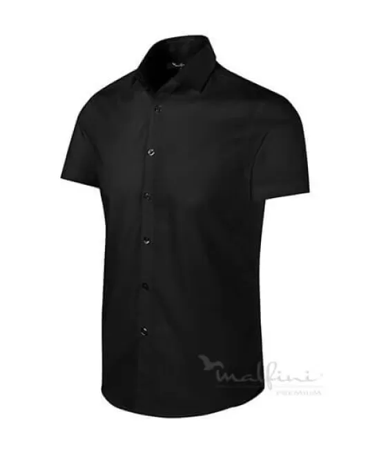 Camasa cu  maneca scurta pentru barbati, model cambrat, 110g/m2 [260 Flash] Negru