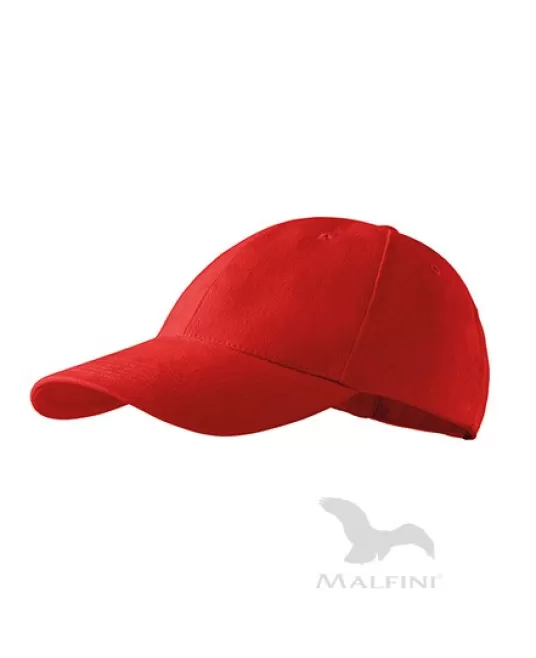 Sapca unisex Malfini 6P 305, bumbac 340g/m2  Rosu