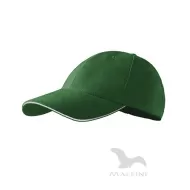 Sapca Sandwich 6P 306 Malfini, bumbac 340g/m2, Verde sticla dunga alba Sapca Sandwich 6P 306 Malfini, bumbac 340g/m2, Verde sticla dunga alba