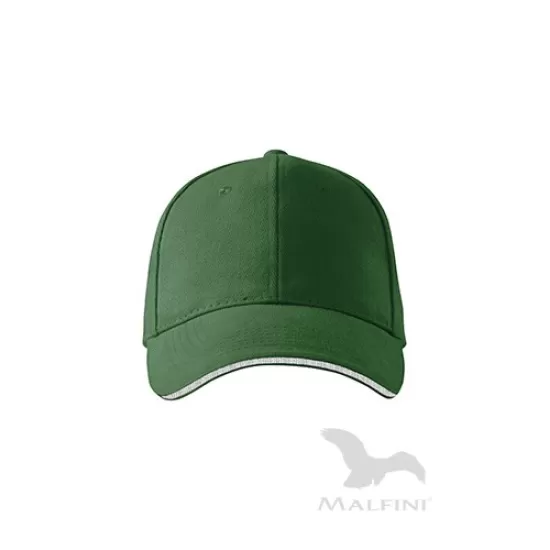 Sapca Sandwich 6P 306 Malfini, bumbac 340g/m2, Verde sticla dunga alba Sapca Sandwich 6P 306 Malfini, bumbac 340g/m2, Verde sticla dunga alba