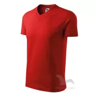 Tricou barbati V-neck 102 Malfini, bumbac 160g/m2 Rosu