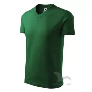 Tricou barbati V-neck 102 Malfini, bumbac 160g/m2 Verde sticla
