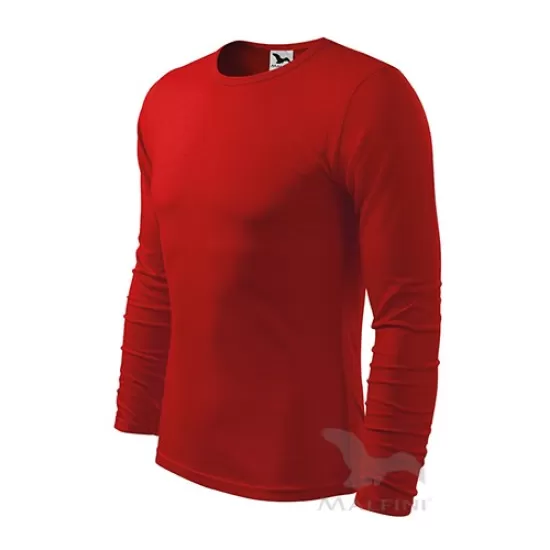 Tricou slimfit maneca lunga barbati, bumbac 160g/m2 LS 119 Malfini, Rosu Tricou slimfit maneca lunga barbati, bumbac 160g/m2 LS 119 Malfini, Rosu