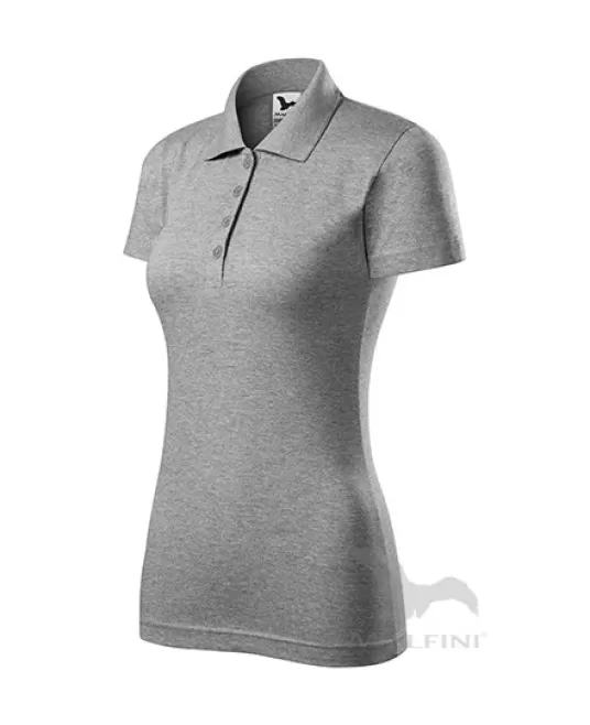 Tricou polo femei, bumbac 180g/m2, Malfini Single J.223, Gri inchis Tricou polo femei, bumbac 180g/m2, Malfini Single J.223, Gri inchis