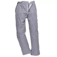 Pantaloni bucatar in carouri, talie elastica, Bleumarin-alb