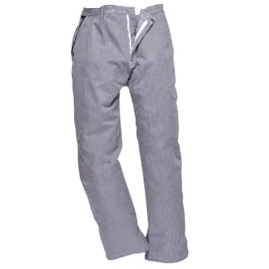 Pantaloni bucatar in carouri, talie elastica, Bleumarin-alb Pantaloni bucatar in carouri, talie elastica, Bleumarin-alb
