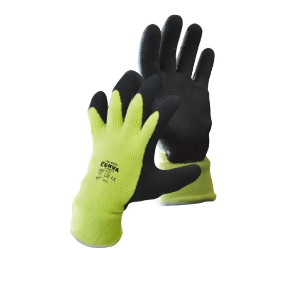 PALAWAN WINTER Manusi de protectie termica tricotate din fire sintetice acoperit cu strat latex HV galben - negru Galben PALAWAN WINTER Manusi de protectie termica tricotate din fire sintetice acoperit cu strat latex HV galben - negru Galben
