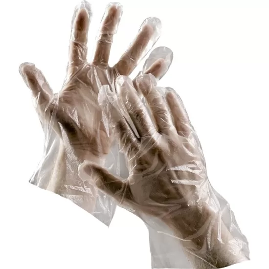 Manusi de unica folosinta din polietilena, cutie 100 buc Transparent Manusi de unica folosinta din polietilena, cutie 100 buc Transparent
