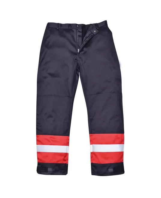 Pantaloni ignifugi, antistatici, protectie arc electric Bizflame Plus,  Bleumarin si rosu