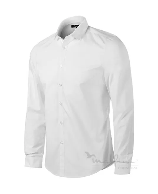 Camasa business slimfit barbati, fara buzunar pe piept, alb