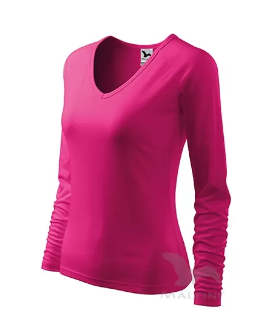 Tricou maneca lunga femei, bumbac 180g/m2, Malfini Elegance 127, Roz Tricou maneca lunga femei, bumbac 180g/m2, Malfini Elegance 127, Roz