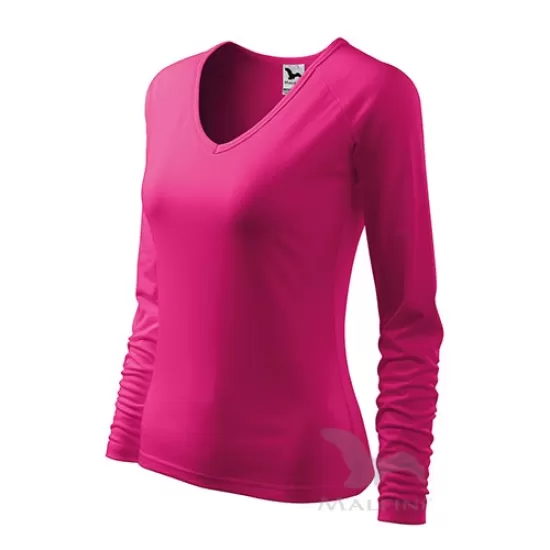 Tricou maneca lunga femei, bumbac 180g/m2, Malfini Elegance 127, Roz Tricou maneca lunga femei, bumbac 180g/m2, Malfini Elegance 127, Roz