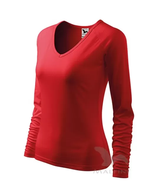 Tricou maneca lunga femei, bumbac 180g/m2, Malfini Elegance 127, Rosu Tricou maneca lunga femei, bumbac 180g/m2, Malfini Elegance 127, Rosu