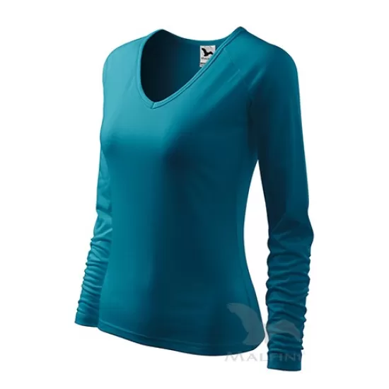 Tricou maneca lunga femei, bumbac 180g/m2, Malfini Elegance 127, Turcoaz inchis Tricou maneca lunga femei, bumbac 180g/m2, Malfini Elegance 127, Turcoaz inchis