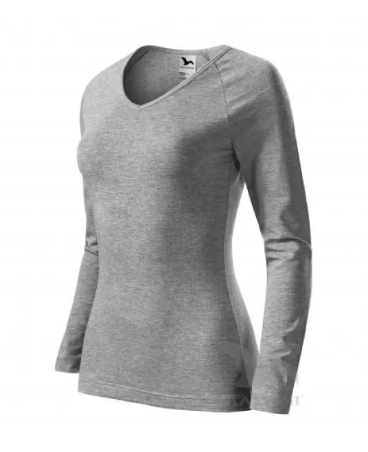 Tricou maneca lunga femei, bumbac 180g/m2, Malfini Elegance 127, Gri inchis Tricou maneca lunga femei, bumbac 180g/m2, Malfini Elegance 127, Gri inchis