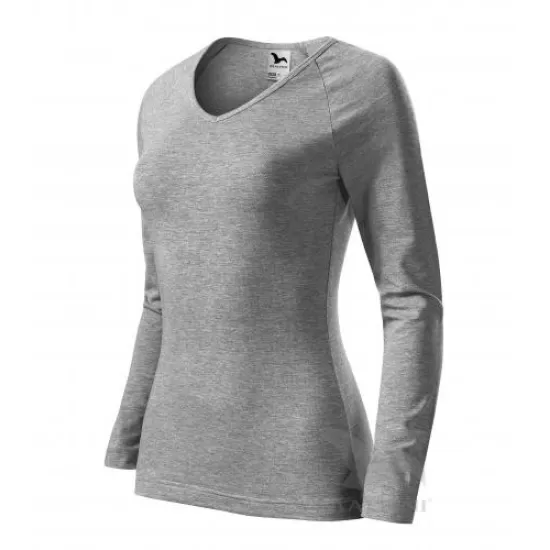 Tricou maneca lunga femei, bumbac 180g/m2, Malfini Elegance 127, Gri inchis Tricou maneca lunga femei, bumbac 180g/m2, Malfini Elegance 127, Gri inchis