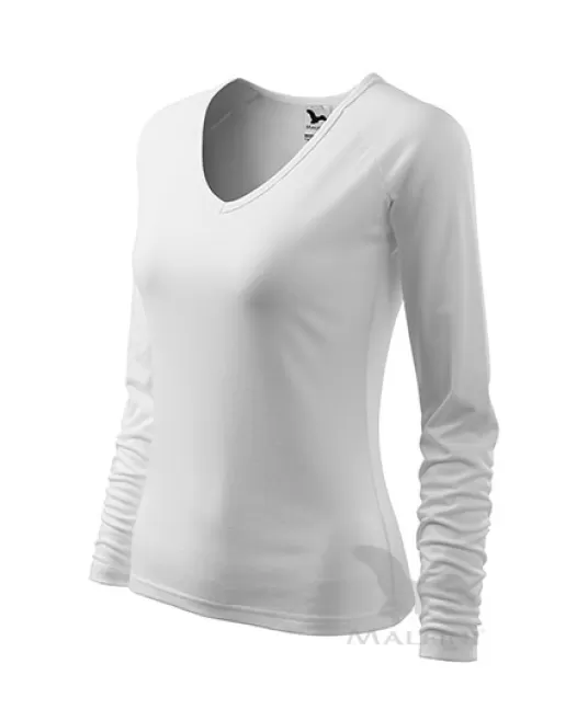 Tricou maneca lunga femei, bumbac 180g/m2, Malfini Elegance 127, Alb Tricou maneca lunga femei, bumbac 180g/m2, Malfini Elegance 127, Alb