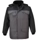 Jacheta vatuita, impermeabila, accesorii reflectorizante, model parka, Negru si Gri Jacheta vatuita, impermeabila, accesorii reflectorizante, model parka, Negru si Gri