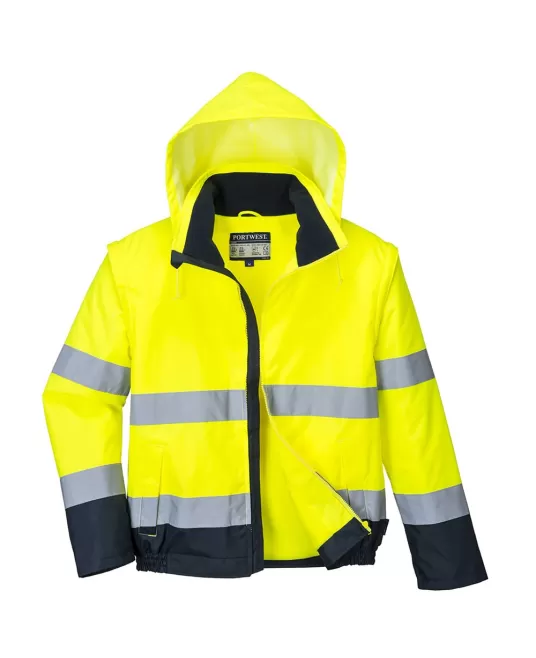 Jacheta de protectie reflectorizanta impermeabila 2 in 1, inalta vizibilitate, [C464] Galben