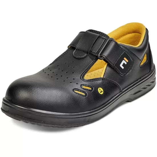 Sandale de protectie ESD, bombeu metalic, S1, 6 luni garantie in purtare Negru