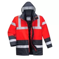 Jacheta Hi-Vis vatuită rosu-bleumarin reflectorizanta