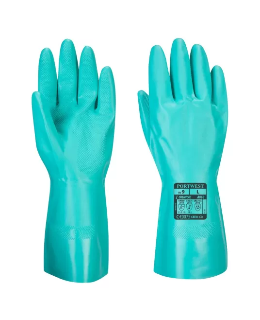 Manusi protectie chimica din nitril [A810] Verde