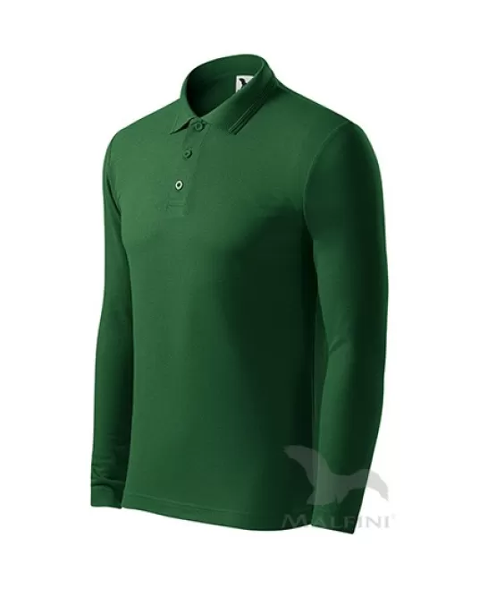 Tricou polo maneca lunga barbati, 200g/m2, Malfini LS 221, Verde sticla Tricou polo maneca lunga barbati, 200g/m2, Malfini LS 221, Verde sticla