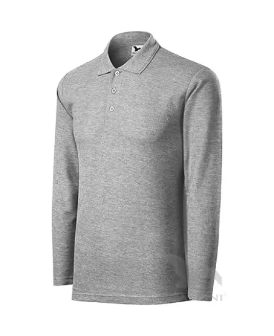 Tricou polo maneca lunga barbati, 200g/m2, Malfini LS 221, Gri inchis Tricou polo maneca lunga barbati, 200g/m2, Malfini LS 221, Gri inchis