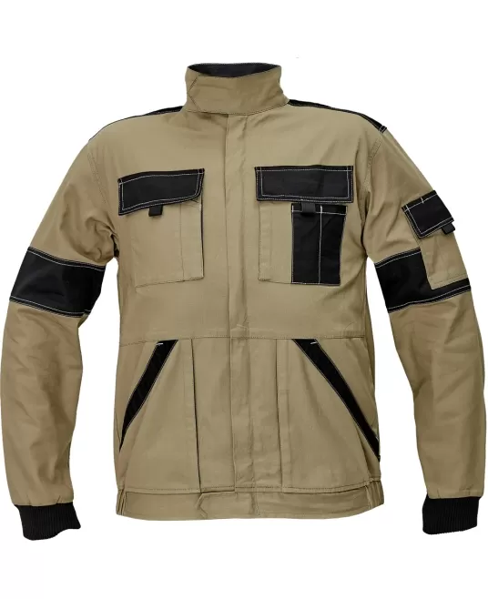 Jacheta de lucru vara Max,  bumbac 200g/m2,  Bej cu negru Jacheta de lucru vara Max,  bumbac 200g/m2,  Bej cu negru