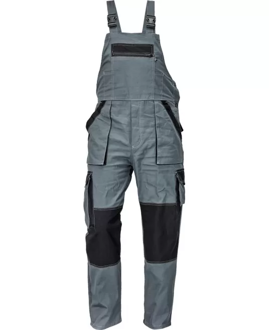 Salopeta cu pieptar vara, bumbac 200g/m2 Max Gri si negru Salopeta cu pieptar vara, bumbac 200g/m2 Max Gri si negru