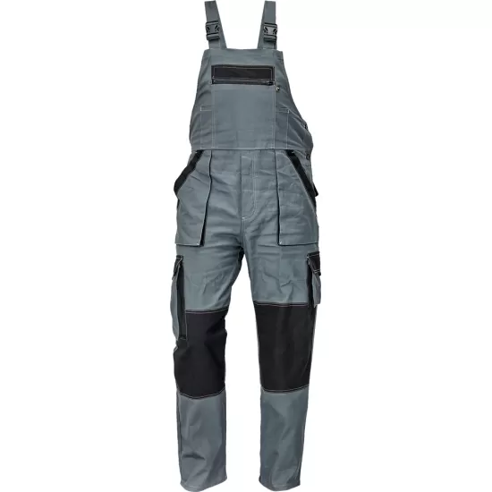 Salopeta cu pieptar vara, bumbac 200g/m2 Max Gri si negru Salopeta cu pieptar vara, bumbac 200g/m2 Max Gri si negru