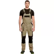 Salopeta cu pieptar vara, bumbac 200g/m2 Max  Bej cu negru