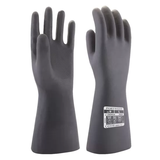 Manusi de protectie antichimica din neopren [A820] Negru