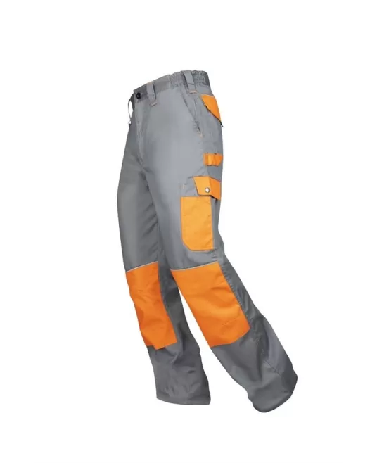 Pantaloni de lucru foarte rezistenti, tercot 235g/m2, 2Strong  Gri si Portocaliu
