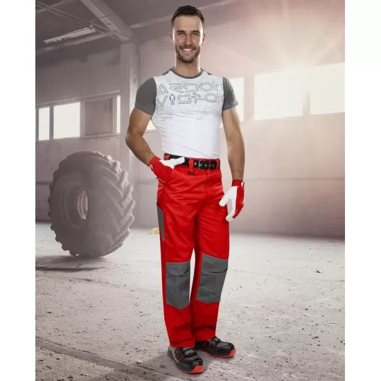 Pantaloni de lucru foarte rezistenti, tercot 235g/m2, 2Strong Rosu Pantaloni de lucru foarte rezistenti, tercot 235g/m2, 2Strong Rosu