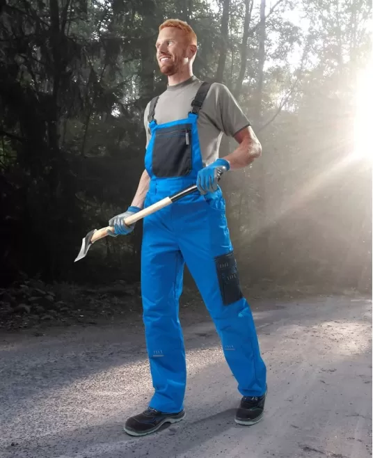 Salopeta de lucru 4Tech premium, tercot 240g/m2, Albastru-negru Salopeta de lucru 4Tech premium, tercot 240g/m2, Albastru-negru