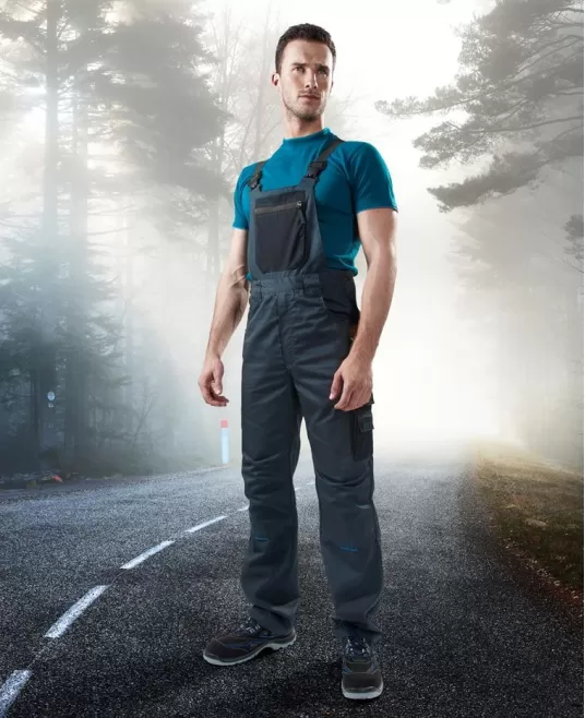 Salopeta de lucru 4Tech premium, tercot 240g/m2, gri Salopeta de lucru 4Tech premium, tercot 240g/m2, gri