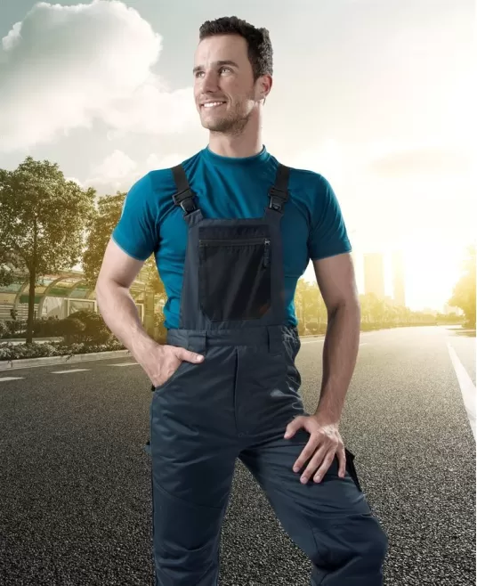 Salopeta de lucru 4Tech premium, tercot 240g/m2, gri Salopeta de lucru 4Tech premium, tercot 240g/m2, gri